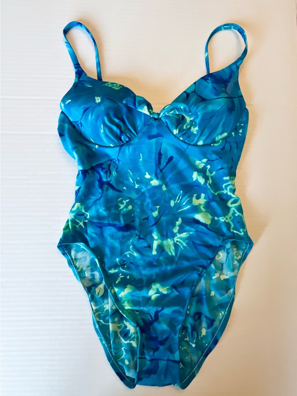 Women’s Pacifica Blue & Green One-Piece Swimsuit Size 12